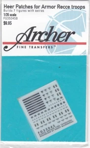 ARCHER FINE TRANSFERS FG35045B - HEER PATCHES FOR ARMOR RECCE TROOPS 1/35 - Imagen 1 de 1