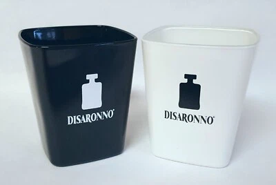 Set Of 2 Disaronno Black And White Square Low Ball Glasses Cocktail Liquor - Image 1 of 4