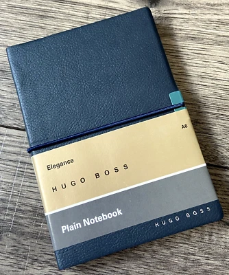 HUGO BOSS A6 NOTEBOOK VEGAN LEATHER COVER 160 PLAIN PAGES - Image 1 of 4