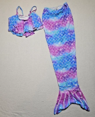 Traje de baño PatPat para niñas cola de sirena conjunto talla 10-11 años Foto 1 de 4