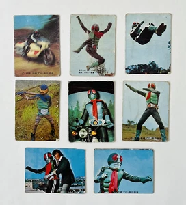 Lot of 8 Old Kamen Rider Card Calbee 9 38 39 45 47 48 130 135 EARLY LOW NUMBERS - Picture 1 of 1