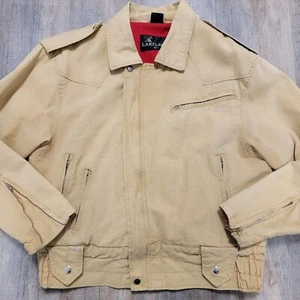 Vintage Workwear Lakeland Canvas Jacket Wool Lined Pockets Size 42 Korea - Picture 1 of 16