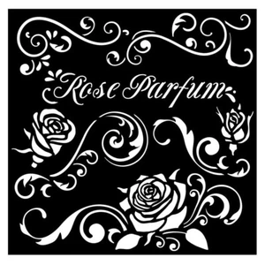Stamperia ROSE PARFUM BORDERS - STENCIL - 18CM X 18CM - Picture 1 of 1