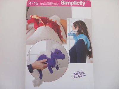Simplicity 8715 BeeZee Art 3 Variations Shoulder Stuffed Dragons Sewing Pattern - Image 1 of 4