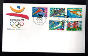FDC-1246**CANADA 1992 **Barcelona Summer Olypics FDC**Scott #1414 - Picture 1 of 2