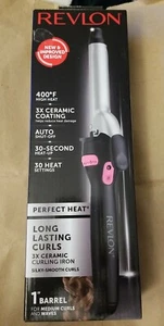 Revlon Perfect Heat 1" Pink Curling Iron Ceramic 400° 30 Heat Setting RV051 A170 - Picture 1 of 9
