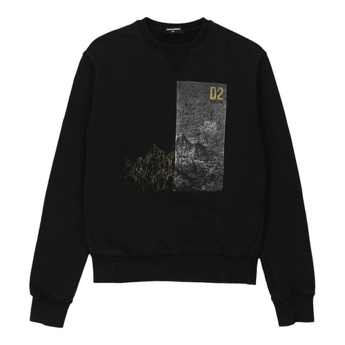 Felpa grafica Dsquared2 età 16 anni grande misto cotone nero