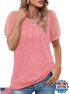 OFEEFAN Oversized T Shirts for Women Beach Vacation Clothes Spring Short Slee - Picture 1 of 5