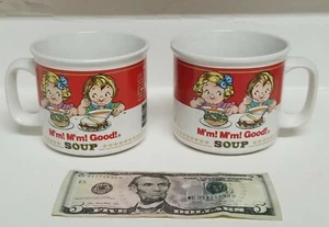 Two Vintage Campbells Soup Kids Mugs 1989 by Westwood M'm! M'm! Good - Picture 1 of 4