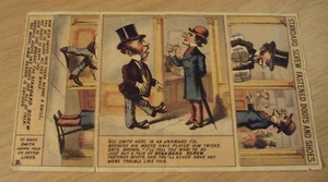 1880's Comic ADVERTISING 'Trade Card' "STANDARD SCREW FASTENED" Boots/Shoes~ - Imagen 1 de 7