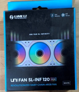 USED - Lian Li SL-Infinity 120mm Case Fan - White | NO SCREWS INCLUDED | - Zdjęcie 1 z 4