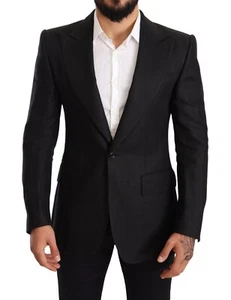 DOLCE & GABBANA Blazer Black Linen Slim Fit Coat Jacket IT48/ US38 / M RRP $2200 - Picture 1 of 12