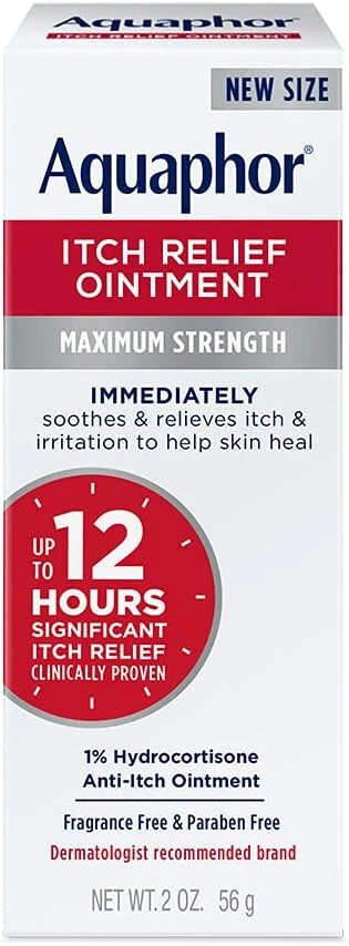 Aquaphor Itch Relief Ointment, Maximum Strength 1% Hydrocortisone Relieves Itch - Image 1 of 4