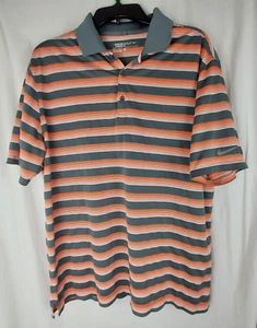 Nike Golf Dri Fit Herren orange grau gestreift Polo Größe Large - Bild 1 von 8