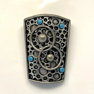 De colección Foritt Círculos Entrelazados Bolo Corbata Slide con Cuentas Color Turquesa ST - Imagen 1 de 4