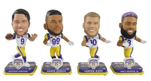 Los Angeles Rams Super Bowl LVI Champions Mini Bobblehead 4-pack Bobble Head Set Cover