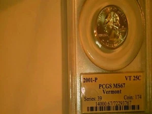 2001 P PCGS MS67 VERMONT QUARTER - Picture 1 of 2
