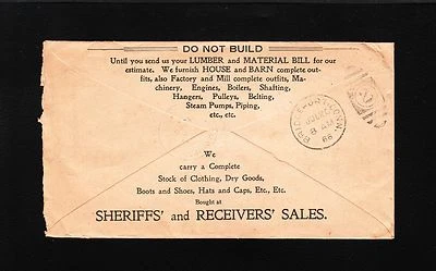 Chicago House Wrecking Sheriff & Receiver Sales Salvage Flag Canc 1899 Cover 8y - Image 1 of 2