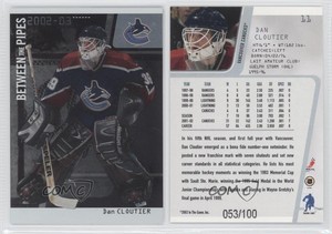 2002-03 ITG Be A Player Between the Pipes Silver /100 Dan Cloutier #11