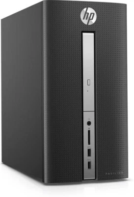 HP Mini Tower Pavilion 570-P051 Desktop PC AMD A10-9700 8GB Ram 256GB SSD Win 11 - Image 1 of 3