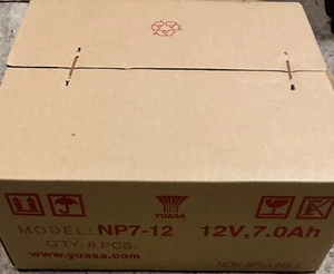 8x Burglar Alarm Battery 12v 7Ah YUASA NP7-12 NEW BOX - Picture 1 of 2