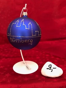 Sonderkugel Christbaumkugel Skyline Nürnberg inkl Ständer Handarbeit aus Lauscha - Bild 1 von 12