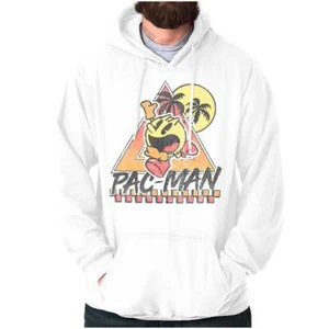 PACMAN Arcade Game Chill Tropical Vacation Hoodie Hooded Sweatshirt Men Women - Picture 1 of 7