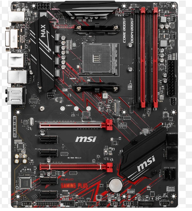 MSI B450 GAMING PLUS MAX AM4 M.2 32Gbs SATA3 6.0Gbs ATX AMD – 6 PCIe, M.2 NVMe - Immagine 1 di 1