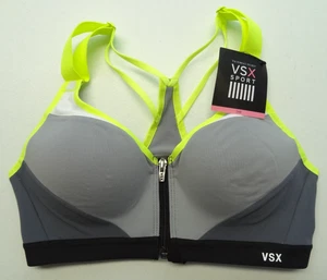 Neu mit Etikett VSX by Victoria's Secret 34B unglaublicher Sport-BH mit Reißverschluss vorne geschlossen Bügel - Bild 1 von 14