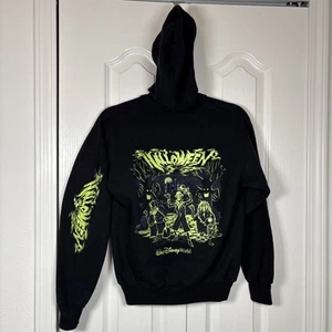 Disney Haunted Mansion Glow In The Dark Full Zip Hoodie Youth L Black Halloween - Picture 1 of 12