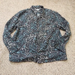Earthbound Mens Button Up Shirt Long Sleeve Size XL Snakes Pentagram Witchy - Picture 1 of 12