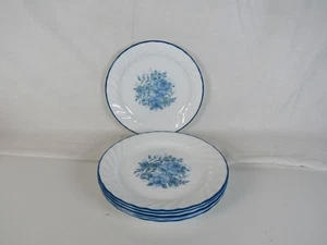 Vintage Corelle by Corning Blue Velvet Rose 7” Side Salad Bread Plate Set Of (6) - Picture 1 of 3