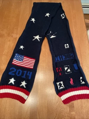 Cachecol Ralph Lauren Polo 2014 equipe olímpica de inverno Sochi lã feito nos EUA GUC - Imagem 1 de 4