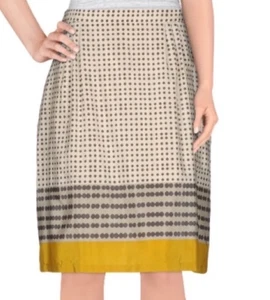 Falda de seda a lunares amarilla crema Weekend MaxMara para mujer talla 8 - Imagen 1 de 6
