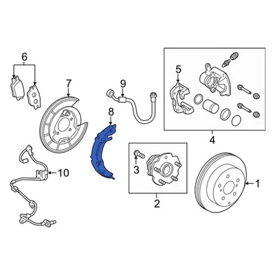 For Toyota Camry 2018-2019 Toyota 4654042010 Rear Parking Brake Shoe Foto 1 de 4