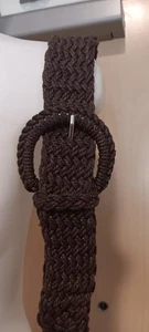 Fashion Basket Weave Braid BELT BRown Chocolate ACCENTS Sz S 77CENT AUCTIONS - Picture 1 of 3