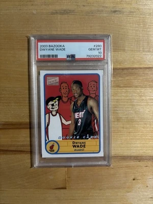 2003 Bazooka Dwyane Wade #280 RC Miami Heat Rookie PSA 10 GEM MINT - Image 1 of 2