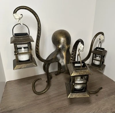 "Centro de mesa pulpo candelabros linterna de vidrio costero 14""x18"" decoración de playa" Foto 1 de 4