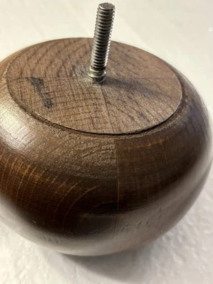 Pies de moño de madera acabados para muebles patas redondas de sofá cama con tornillos - Juego de 4 Foto 1 de 4