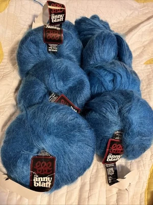 Any Blatt Super Kid Mohair Yarn Blue 8 madejas Foto 1 de 4