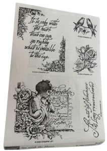 Stampin Up Rubber Stamp Set See With The Heart Birds Victorian Woman Romantic - Picture 1 of 13