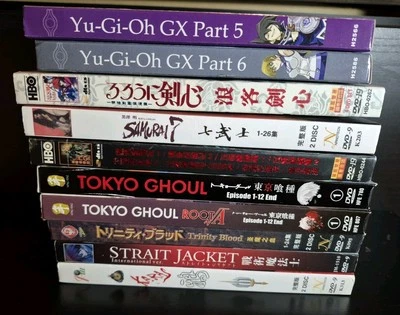 Lot of 10 Japanese Anime DVDs Yugioh Tokyo Ghoul Trinity Blood Appleseed Karas + - Image 1 of 4