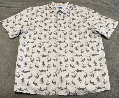 Рубашка мужская Guy Harvey ретро Billfish большая с коротким рукавом для рыбалки - Изображение 1 из 4