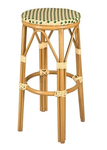 Beige on Green 30" Full Height No Back Bistro Barstool by Chivari - Picture 1 of 5