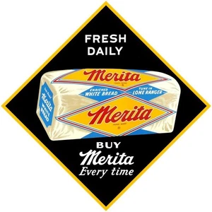 MERITA Bread - Fresh Daily New Steel Sign: 24" Dia Square Made in USA - Picture 1 of 1