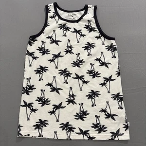 Tommy Bahama Graphic Gray Blue Palm Trees White Tank Top Shirt ✅ Youth XL 14 - Picture 1 of 11