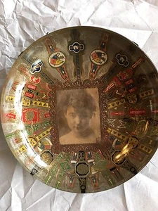 Fabulous One of a Kind Vintage Cigar Label Decoupage Plate with Presidents WOW! - Picture 1 of 4