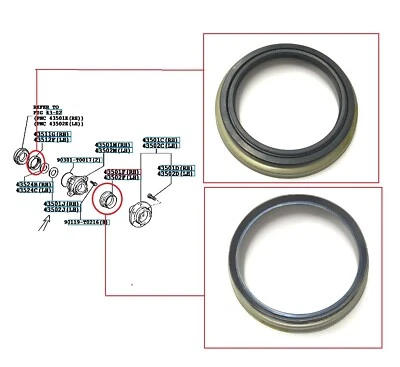 SELLOS INTERIORES Y EXTERIORES COJINETE RUEDA DELANTERA TOYOTA HILUX MK6/MK7 (2005-2017) Foto 1 de 2