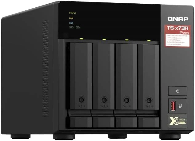 QNAP 4-bay NAS/iSCSI IP-SAN AMD Ryzen V1000 series TS-473A-8G-US - Image 1 of 3