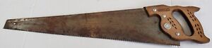 VINTAGE STANLEY 26" HAND SAW wooden handle Made in USA